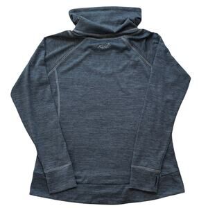 Kuhl Lea Pullover Women's Large Gray Cowl Neck Thumbholes Kangaroo Pocket EUC